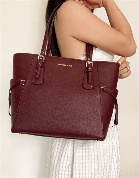 michael kors medium voyager tote|michael kors voyager tote merlot.